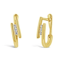 10K Yellow Gold 0.10CTW Diamond Earrings