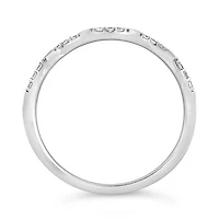 10K White Gold 0.08CTW Diamond Stack Ring