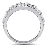 Julianna B Sterling Silver Created White Sapphire Anniversary Band