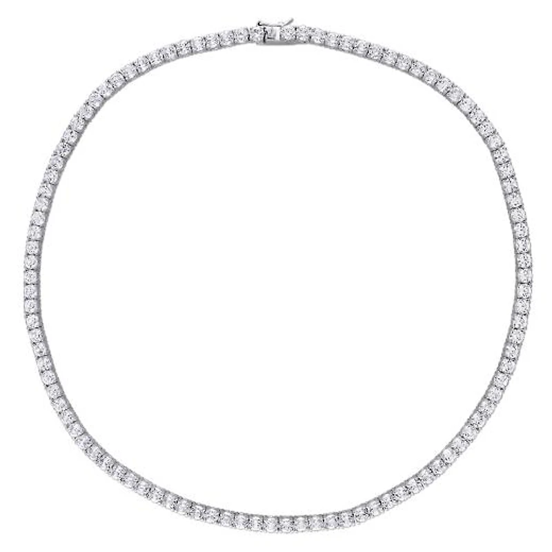 Julianna B Sterling Silver Created White Sapphire 17" Necklace