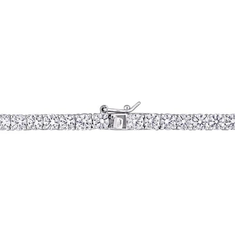 Julianna B Sterling Silver Created White Sapphire 17" Necklace