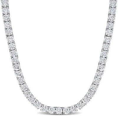 Julianna B Sterling Silver Cubic Zirconia Tennis Necklace