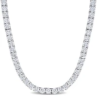 Julianna B Sterling Silver Cubic Zirconia Tennis Necklace