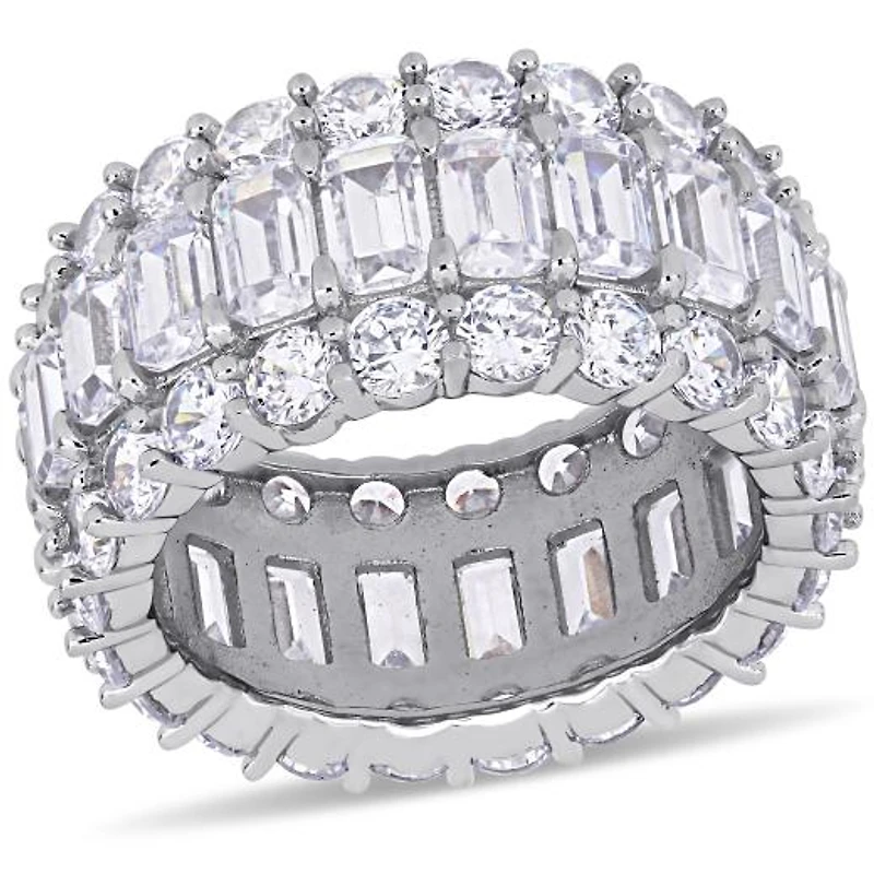 Julianna B Sterling Silver Cubic Zirconia Multi-Row Full Eternity Ring