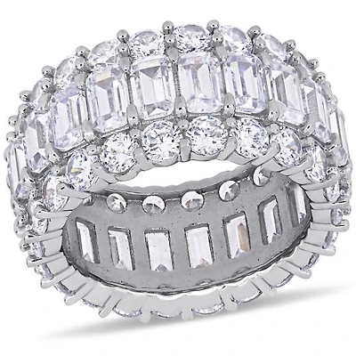 Julianna B Sterling Silver Cubic Zirconia Multi-Row Full Eternity Ring
