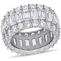 Julianna B Sterling Silver Cubic Zirconia Multi-Row Full Eternity Ring