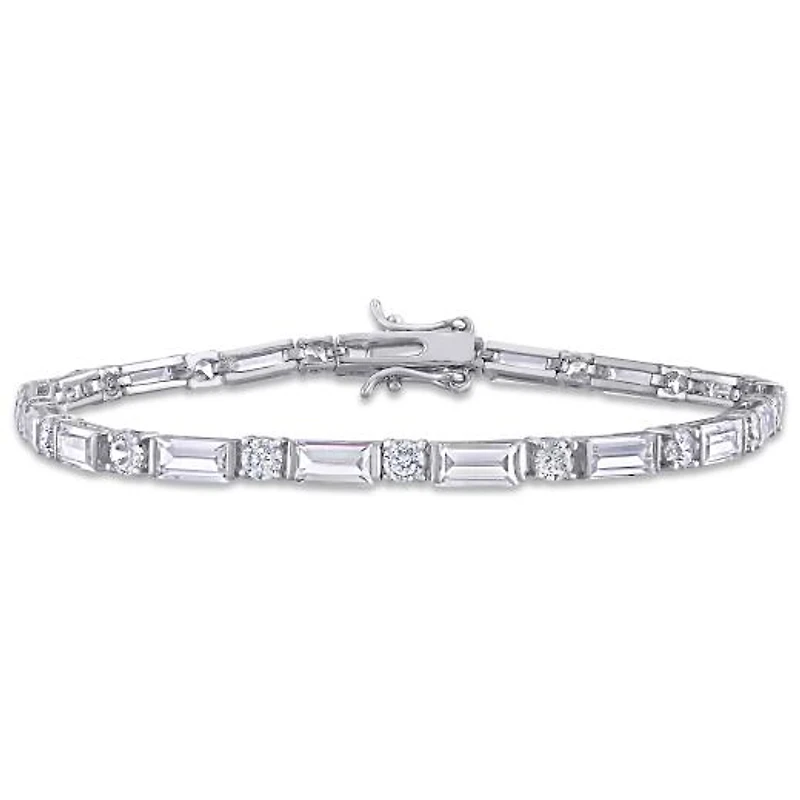 Julianna B Sterling Silver White Cubic Zirconia Tennis Bracelet