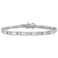 Julianna B Sterling Silver White Cubic Zirconia Tennis Bracelet