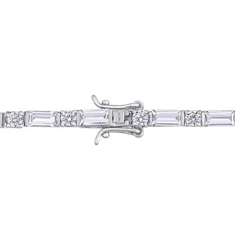 Julianna B Sterling Silver White Cubic Zirconia Tennis Bracelet