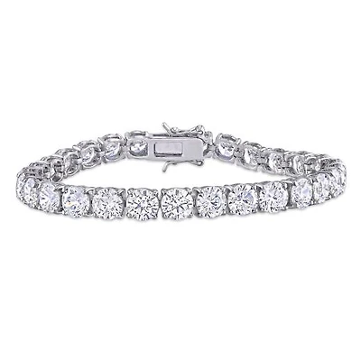 Julianna B Sterling Silver White Cubic Zirconia Tennis Bracelet