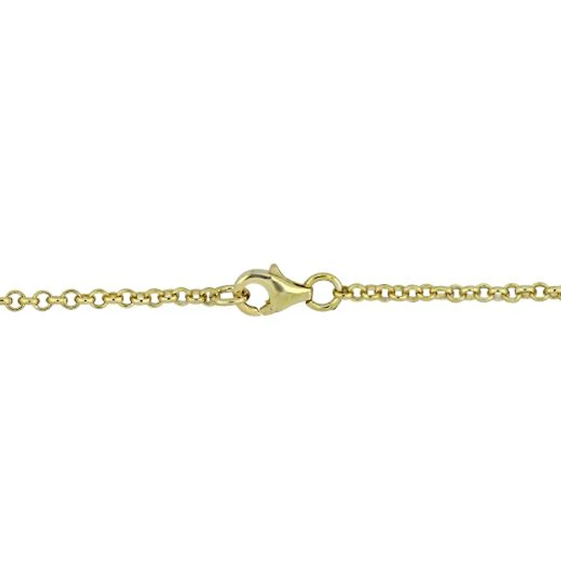 Julianna B Yellow Plated Sterling Silver Cubic Zirconia Station Necklace
