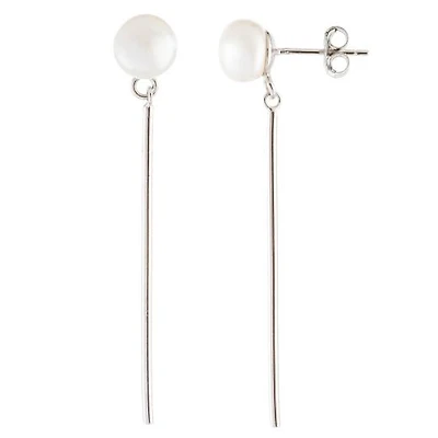 Sterling Silver 7-7.5mm Pearl Earrings