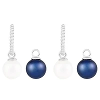 14K White Gold Interchangeable 8mm Freshwater Pearl Earrings