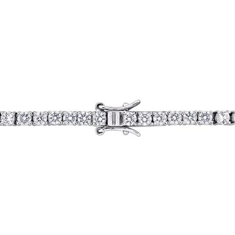 Julianna B Sterling Silver Created White Sapphire Tennis Bracelet 7"