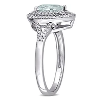 Julianna B 14K White Gold Aquamarine & 0.25CTW Diamond Ring