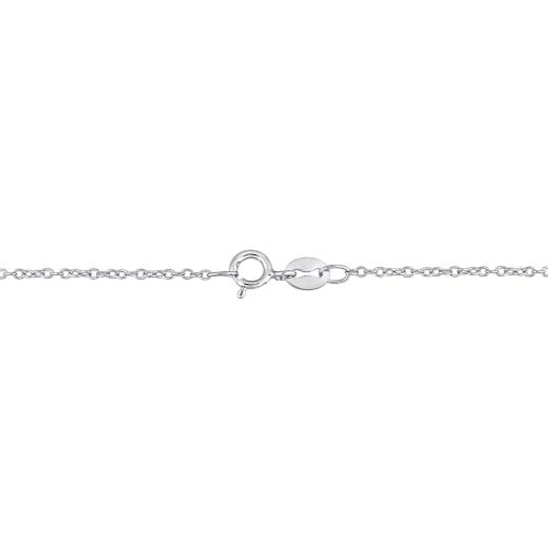 Julianna B Sterling Silver Created Blue & Created White Sapphire Necklace