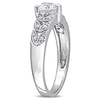 Julianna B Sterling Silver 0.06CTW Diamond & Created White Sapphire Ring