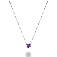 Les Bijoux 10K White Gold Bezel Set Amethyst Necklace