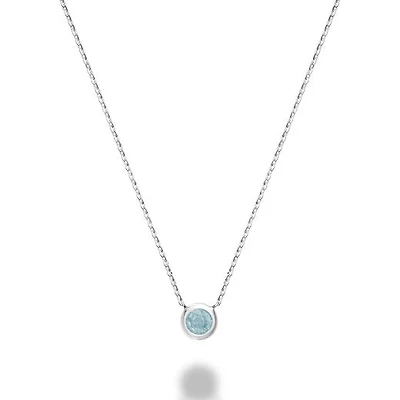 Les Bijoux 10k Gold Bezel Set Aquamarine Necklace