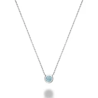 Les Bijoux 10k Gold Bezel Set Aquamarine Necklace