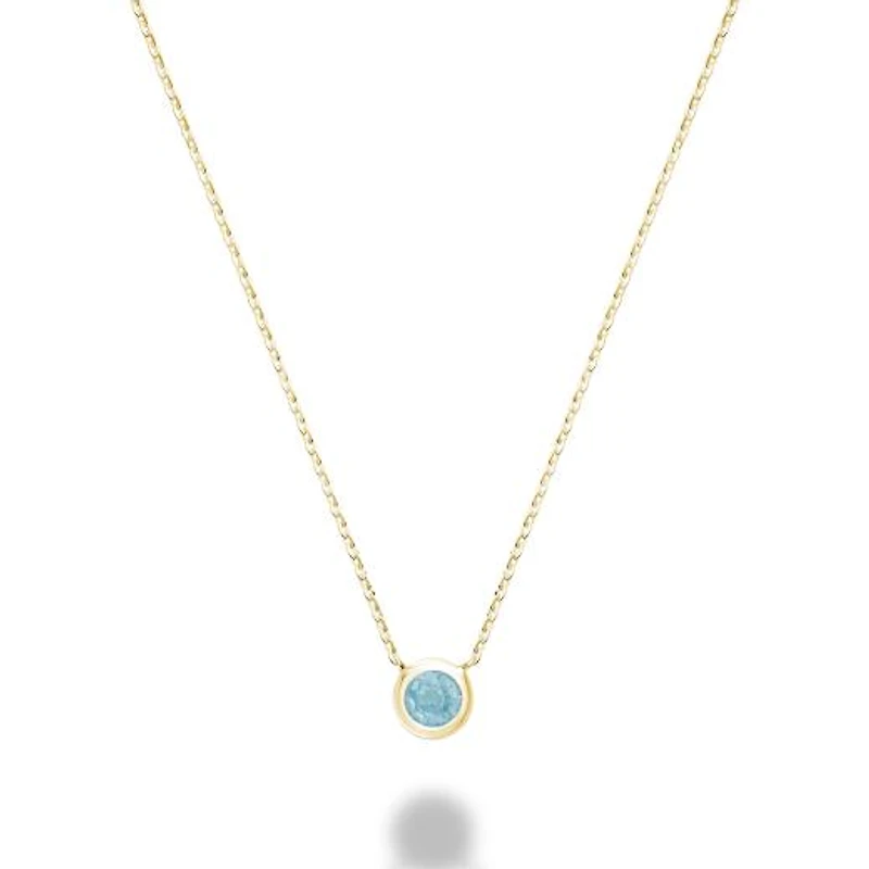 Les Bijoux 10K Yellow Gold Bezel Set Aquamarine Necklace
