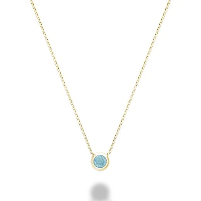 Les Bijoux 10K Yellow Gold Bezel Set Aquamarine Necklace
