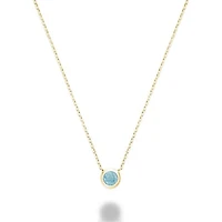 Les Bijoux 10K Yellow Gold Bezel Set Aquamarine Necklace