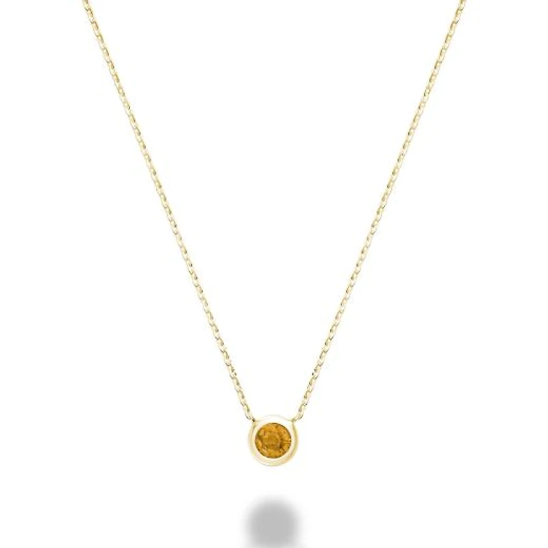 Les Bijoux 10K Yellow Gold Bezel Set Citrine Necklace
