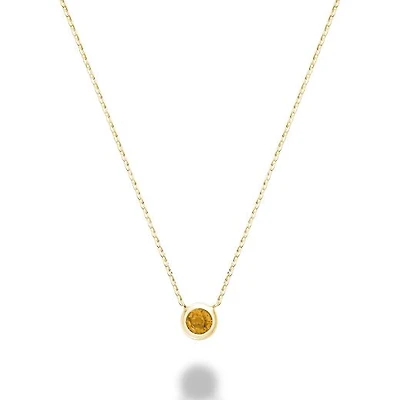 Les Bijoux 10K Yellow Gold Bezel Set Citrine Necklace