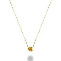 Les Bijoux 10K Yellow Gold Bezel Set Citrine Necklace