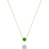 Les Bijoux 10k Yellow Gold Bezel Set Emerald Necklace