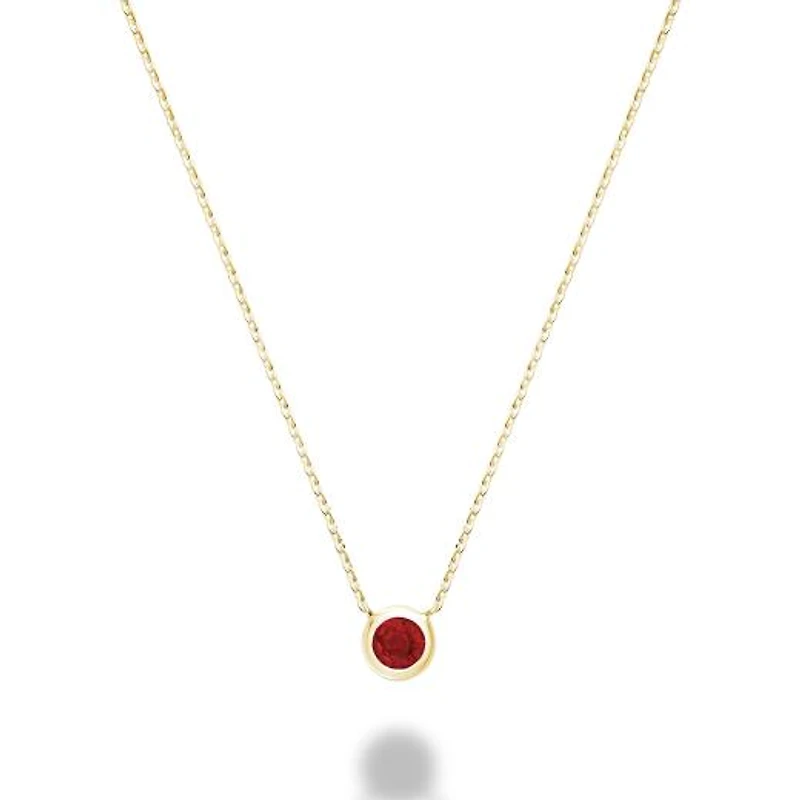 Les Bijoux 10K Yellow Gold Bezel Set Ruby Necklace