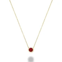 Les Bijoux 10K Yellow Gold Bezel Set Ruby Necklace