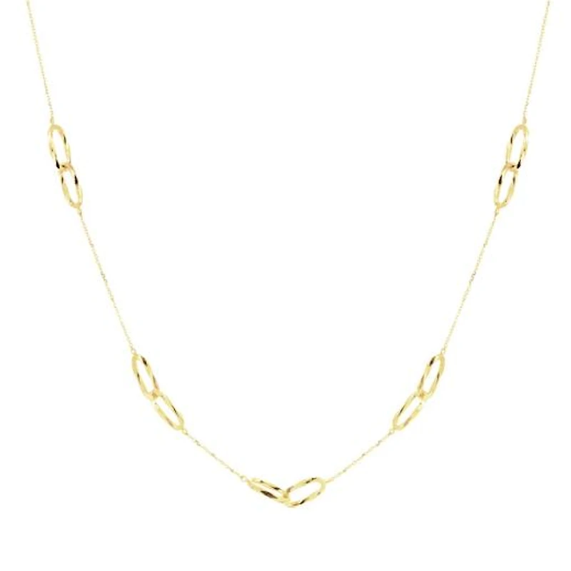 10K Yellow Gold Diamond Cut Paperclip Chain Necklace