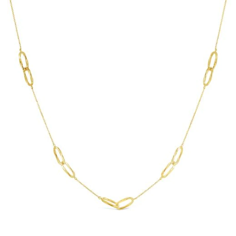 10K Yellow Gold Diamond Cut Paperclip Chain Necklace