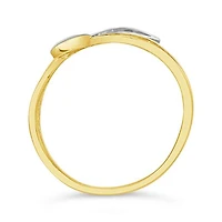 10K Yellow and White Gold Infinity Heart Ring