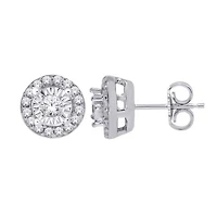 Sterling Silver 0.10CTW Round Diamond Stud Earrings