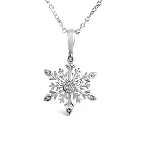 Sterling Silver 0.02CTW Diamond Snowflake Pendant