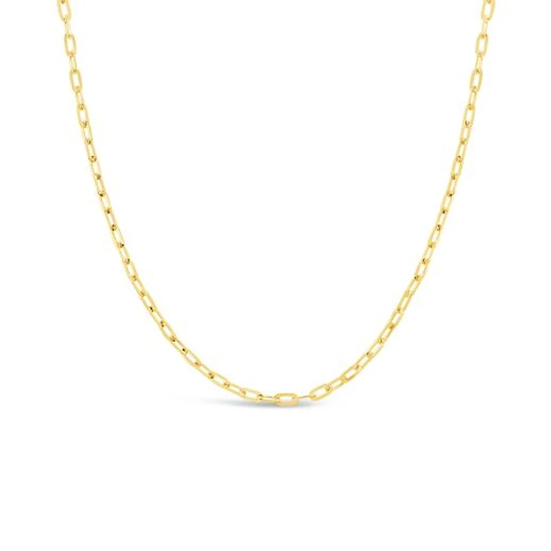 10K Yellow Gold 18" 1.4mm Diamond Cut Oval Cable Chain