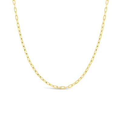 10K Yellow Gold 18" 1.4mm Diamond Cut Oval Cable Chain