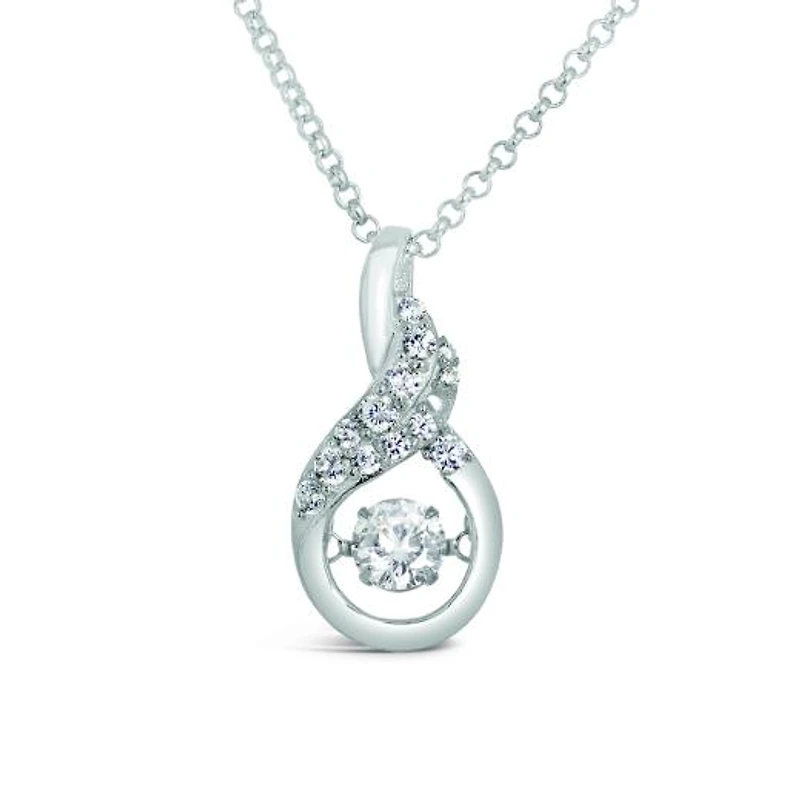 Sterling Silver Cubic Zirconia Dancing Twinkle Pendant