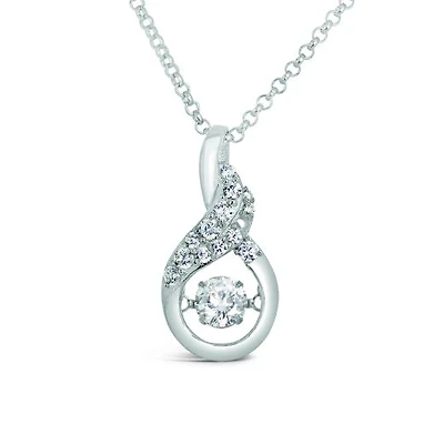 Sterling Silver Cubic Zirconia Dancing Twinkle Pendant