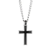 Stainless Steel 22" Black Brushed Cross