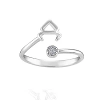 Sterling Silver Diamond Taurus Zodiac Ring - Size 6