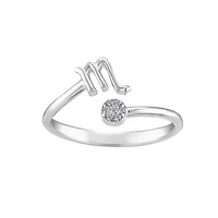 Sterling Silver Diamond Scorpio Zodiac Ring - Size 8