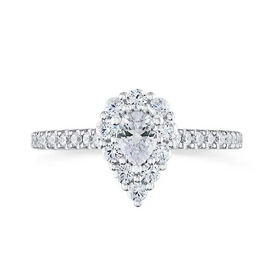 Diamond Revelations 14K White Gold 0.85CTW Pear Shape Ring