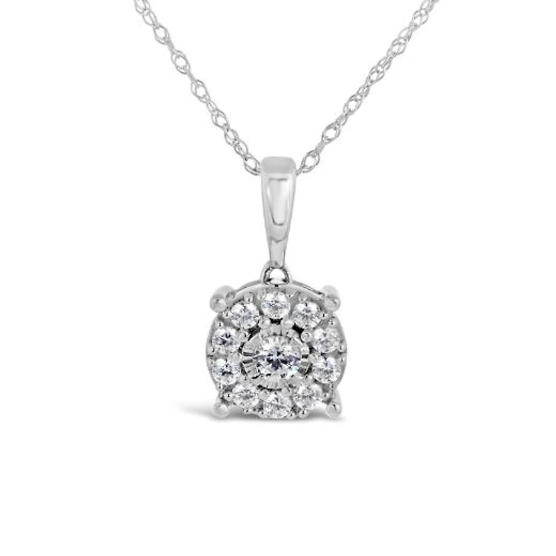 10K White Gold 0.25CTW Diamond Pendant