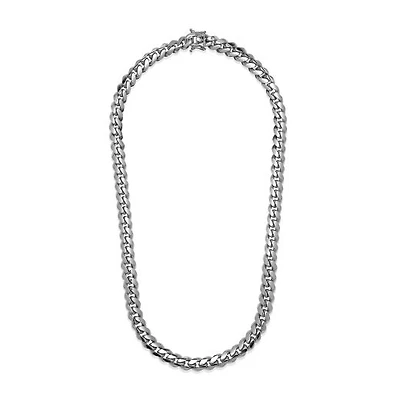 Sterling Silver 24" 9.3mm Miami Cuban Chain