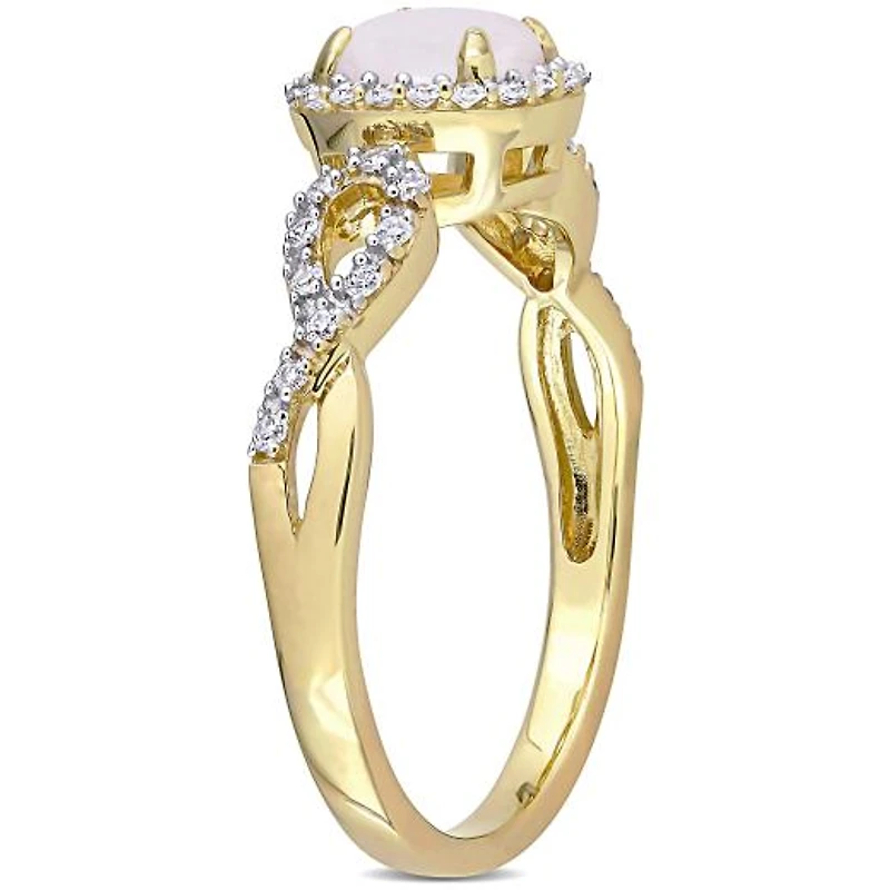 Julianna B 10K Yellow Gold Opal & Diamond Ring