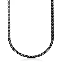 SteelX 8mm Antique Black Curved 24" Curb Chain